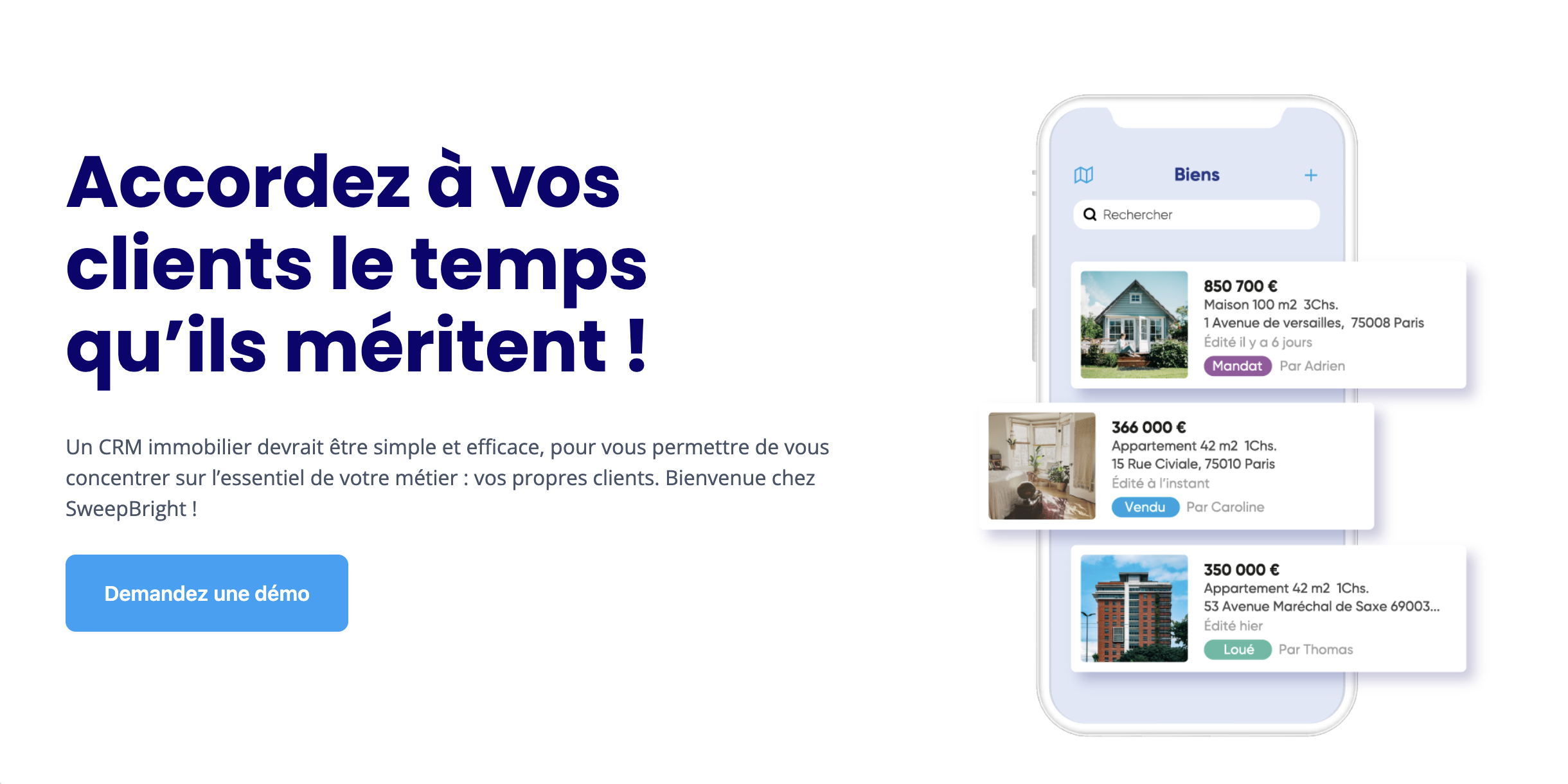 Capture d’écran sweepbright