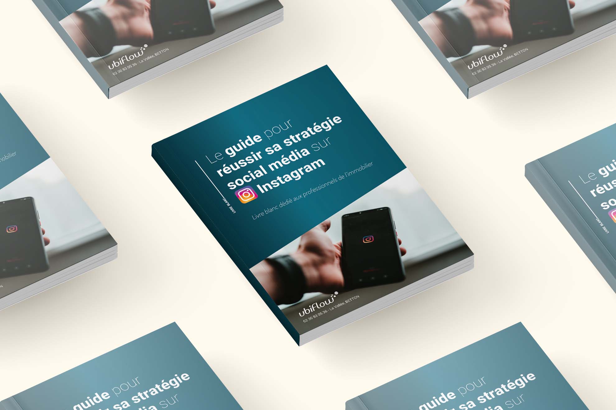 Couverture du livre blanc : Le guide pour réussir sa stratégie social média sur Instagram pour l'immobilier.