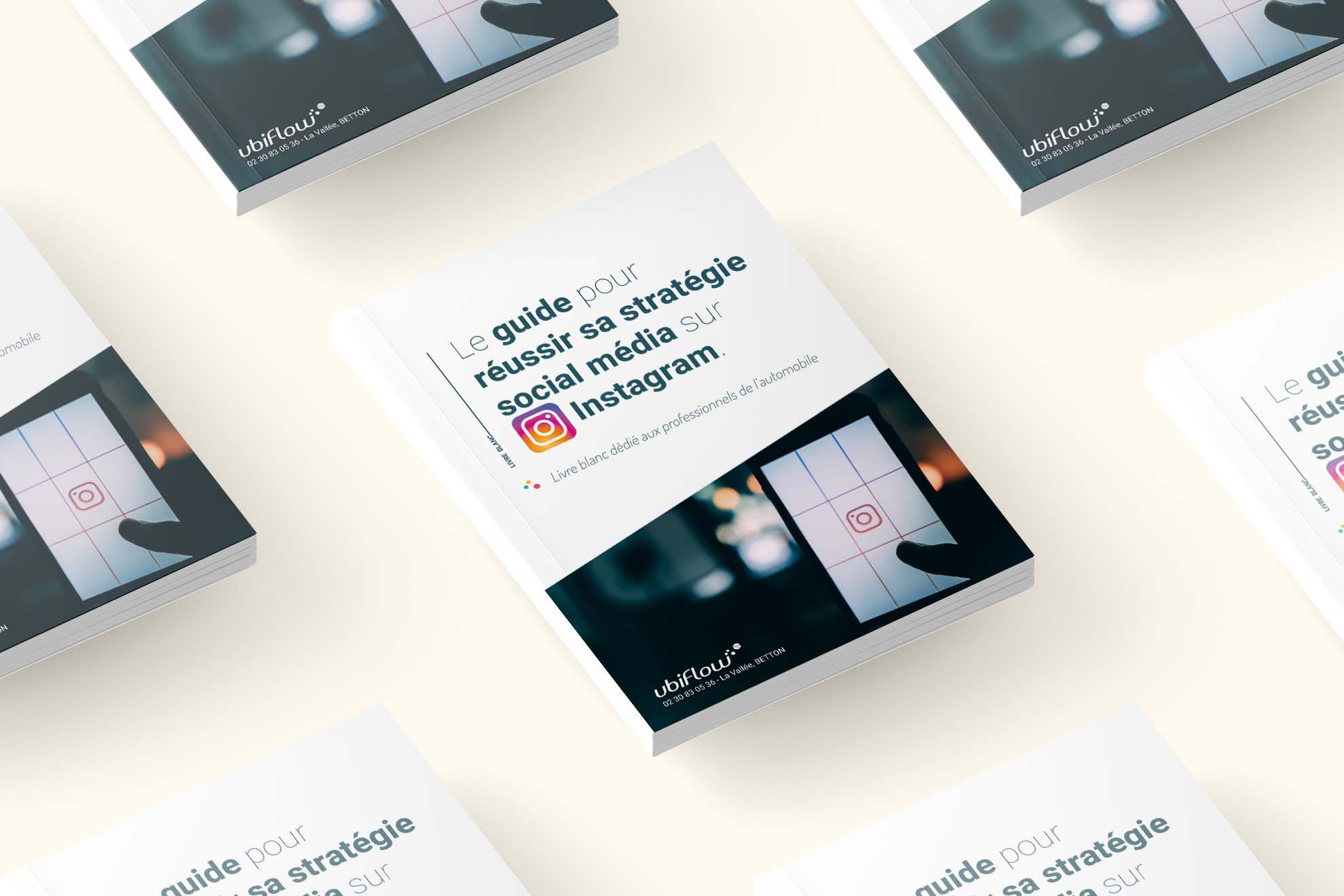 photo de la première de couverture du livre blanc - le guide pour réussir sa stratégie social média sur Instagram - Livre blanc dédié aux pros de l'auto.